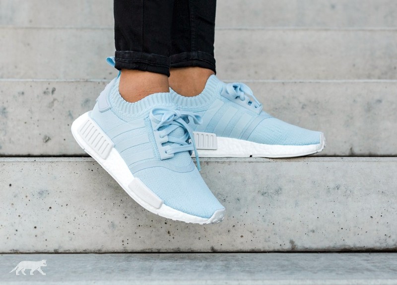 Adidas nmd r1 black icey blue best sale